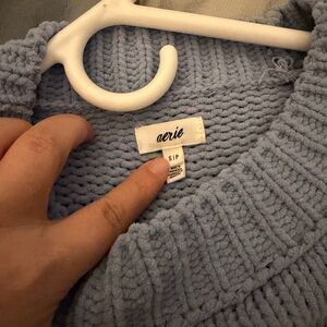 Aerie Light Blue Cowl Neck Sweater